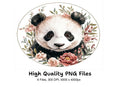Floral Panda Bear Face Clipart Bundle