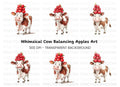 Funny Cow with Apple Stack Clipart Bundle