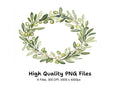 Olive Branch Wreath Clipart Bundle