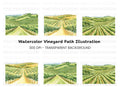 Vineyard Scenery Clipart Bundle