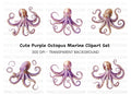 Purple Octopus Clipart Bundle