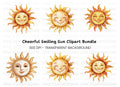 Happy Sun Faces Clipart Bundle