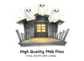 Spooky Ghost Houses Clipart Bundle