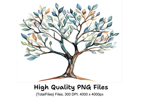Abstract Tree of Life Clipart Bundle