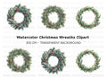 Christmas Wreaths Clipart Bundle