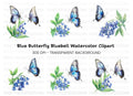 Bluebell Flowers and Butterfly Clipart Bundle