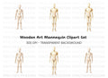 Articulated Wooden Mannequins Clipart Bundle