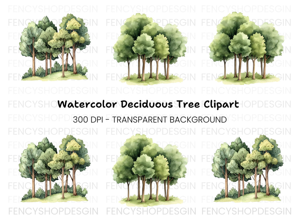 Forest Tree Group Clipart Bundle