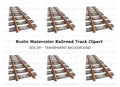 Vintage Train Tracks Clipart Bundle