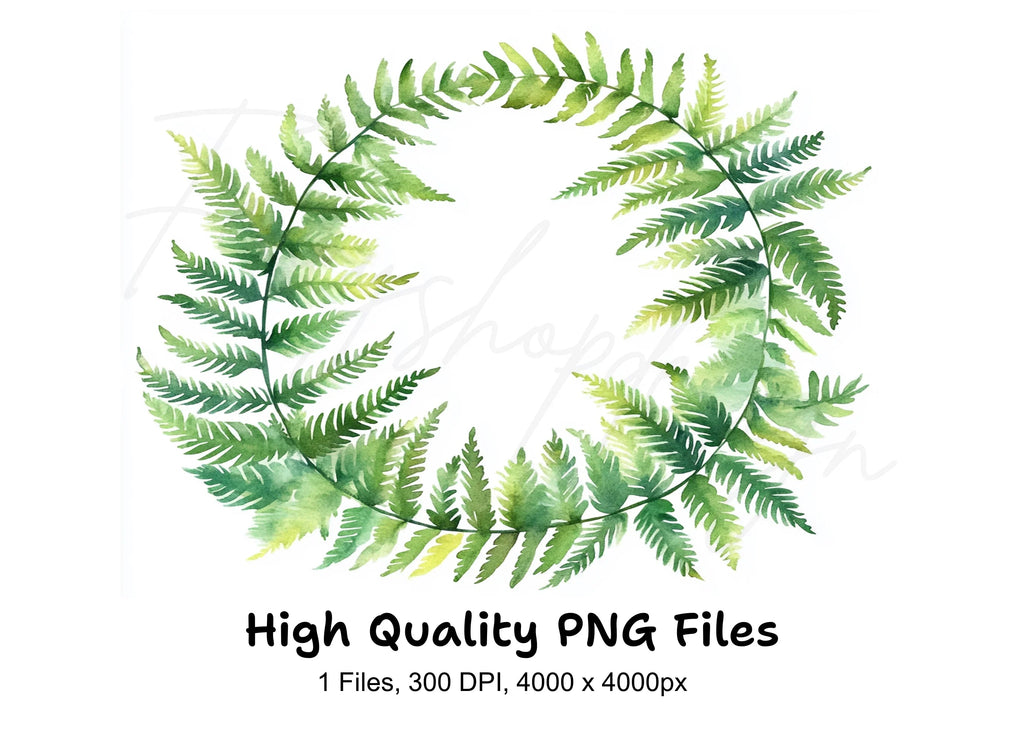 Fern Wreath Clipart Bundle