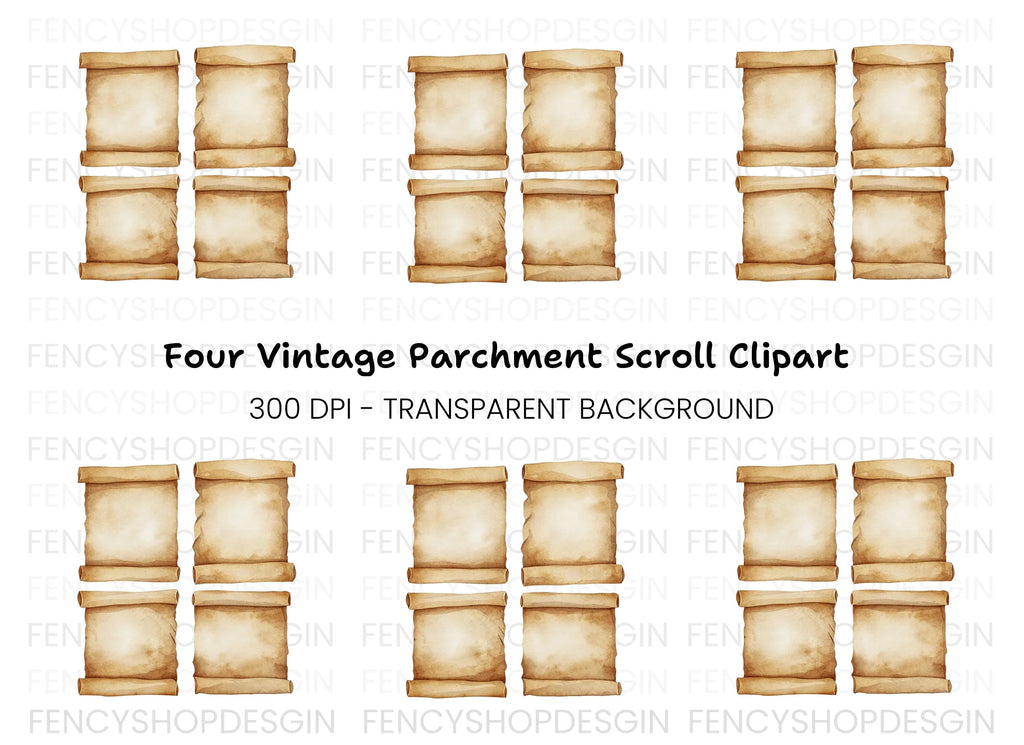 Vintage Scroll Clipart Bundle