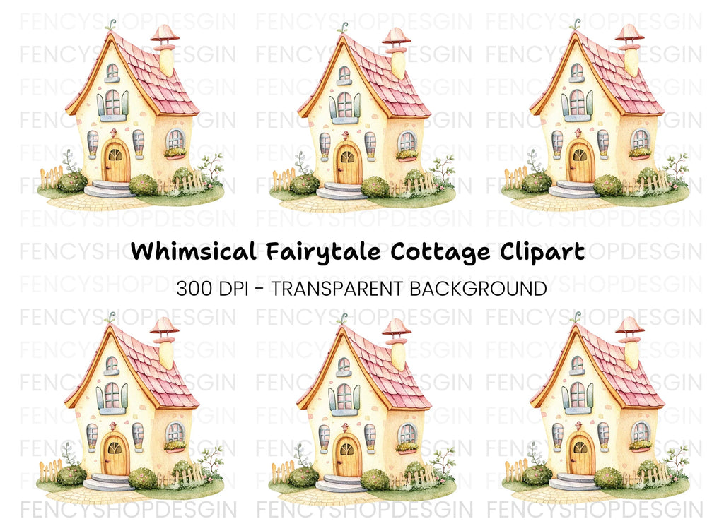 Cute Fairy Tale House Clipart Bundle