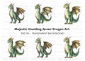 Majestic Green Dragon Clipart Bundle