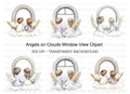 Angels Looking Out Window Clipart Bundle