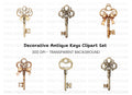 Ornate Decorative Keys Clipart Bundle
