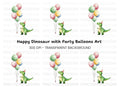 Cute Dinosaur Birthday Party Clipart Bundle