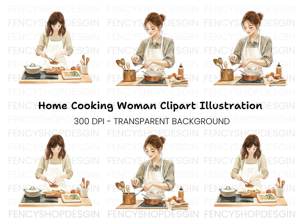Women Cooking Clipart Bundle
