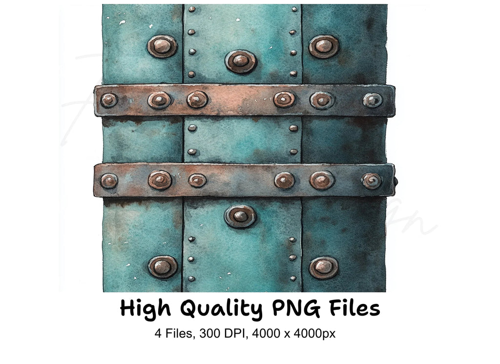 Steampunk Metal Texture Clipart Bundle