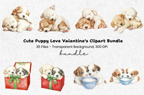 Adorable Sleeping Puppies Clipart Bundle