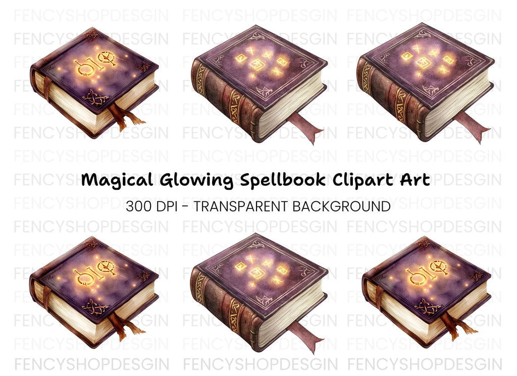 Mystical Spell Books Clipart Bundle