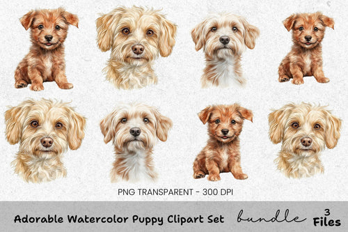 Adorable Puppy Clipart Bundle