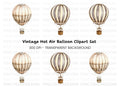 Vintage Hot Air Balloon Clipart Bundle