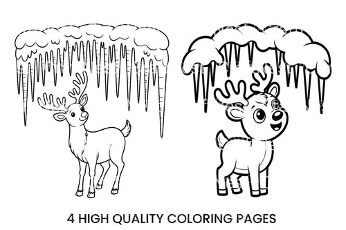 Adorable Reindeer Winter Coloring Books