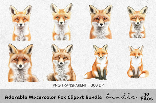 Adorable Fox Clipart Bundle