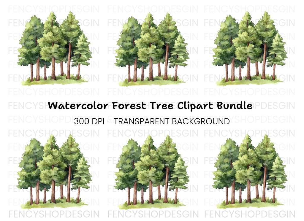Pine Trees Clipart Bundle