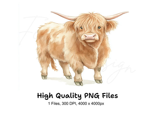 Adorable Highland Calf Clipart Bundle