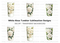 White Rose Tumbler Clipart Bundle