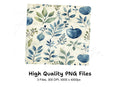 Blue Botanical Clipart Bundle