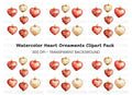 Festive Heart Ornament Clipart Bundle