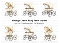 Antique Baby Pram Clipart Bundle