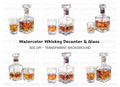 Elegant Whiskey Decanters and Glasses Clipart Bundle