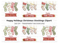 Christmas Stockings and Banners Clipart Bundle