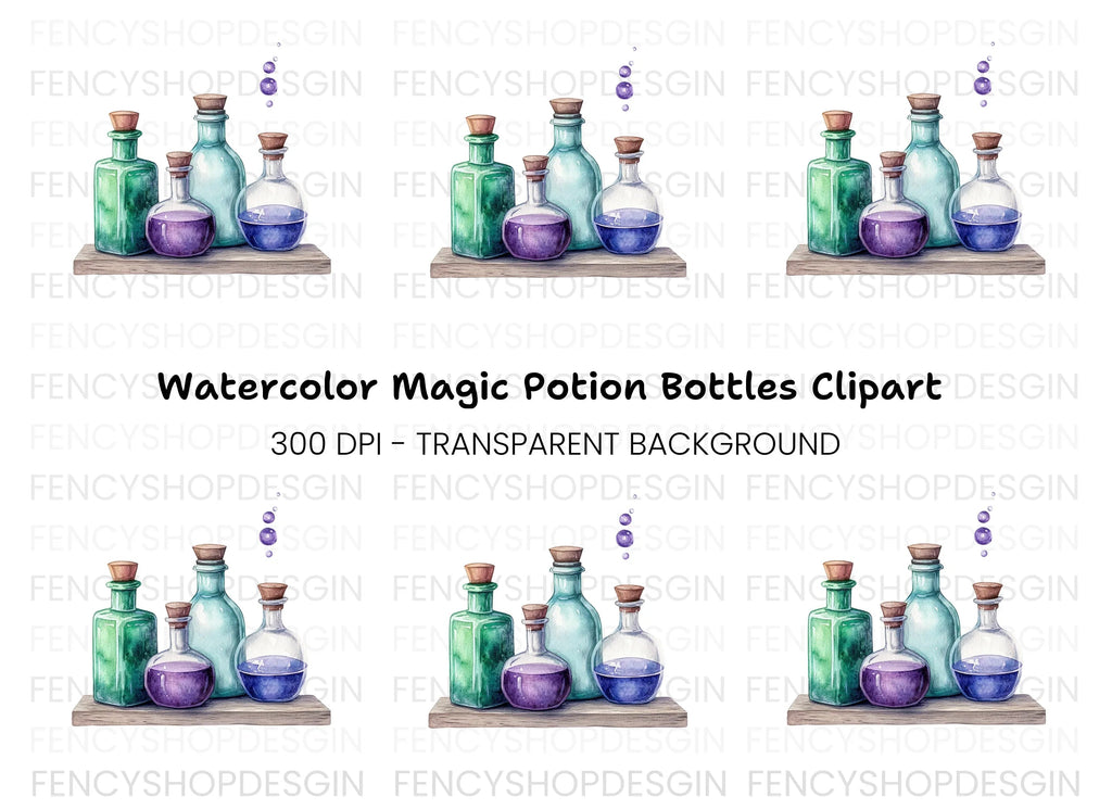 Potion Bottles Clipart Bundle