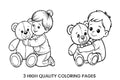 Cute Babies with Teddy Bears Coloring Books