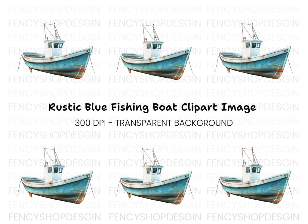 Fishing Boat Illustration Clipart Bundle