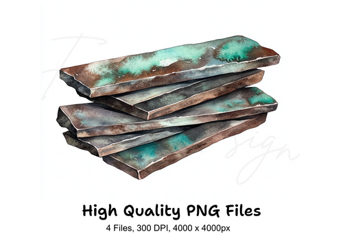 Aged Copper Patina Clipart Bundle