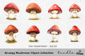 Grumpy Mushroom Clipart Bundle