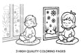Winter Meditation Scene Coloring Books