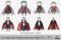 Cute Vampire Characters Clipart Bundle