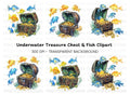 Treasure Chest Fish Clipart Bundle