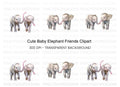 Adorable Baby Elephant Clipart Bundle