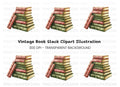 Vintage Book Stack Clipart Bundle