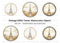 Vintage Eiffel Tower Circle Clipart Bundle