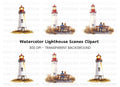 Lighthouse Couple Bench Clipart Bundle