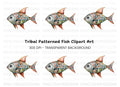 Geometric Patterned Fish Clipart Bundle