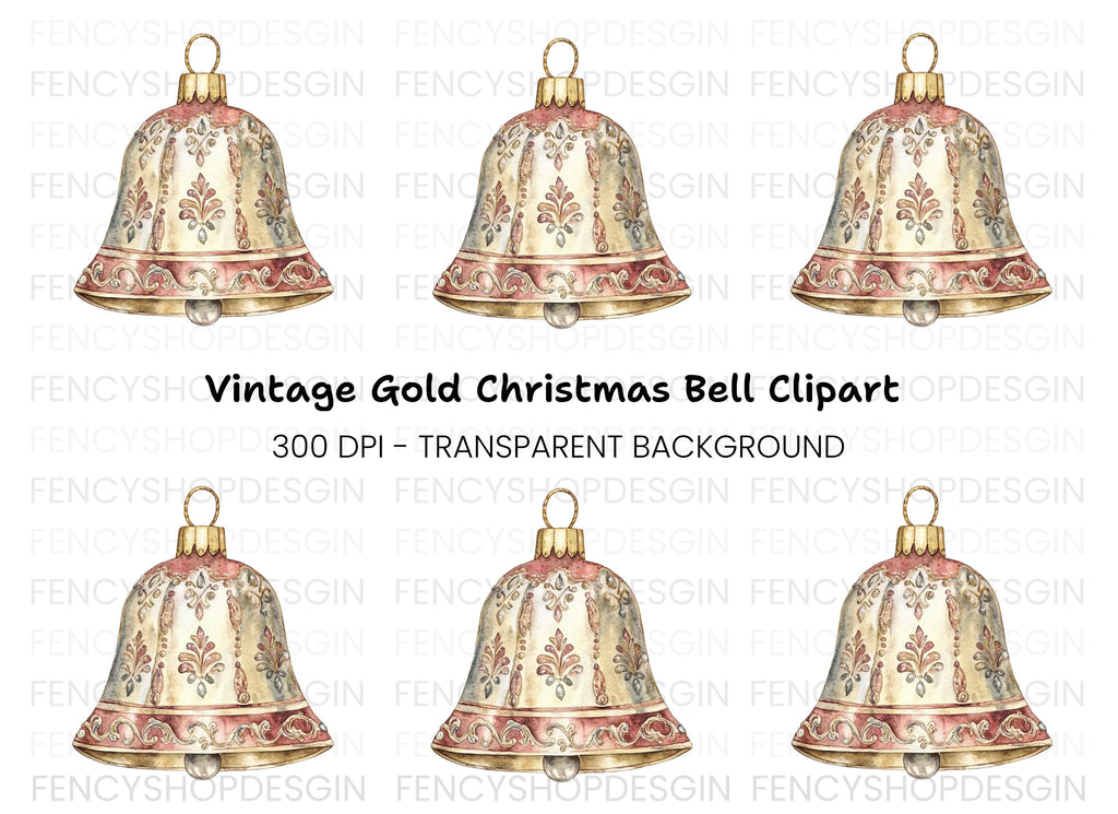 Elegant Christmas Bell Clipart Bundle